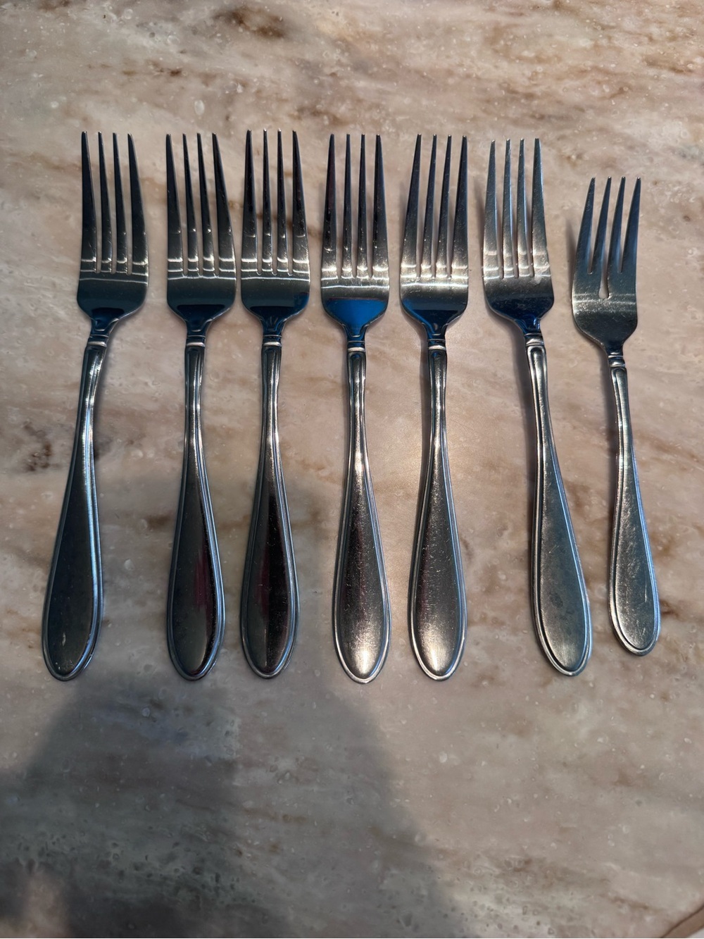Classic Polished Stainless Steel Dinner Forks - Set of 8